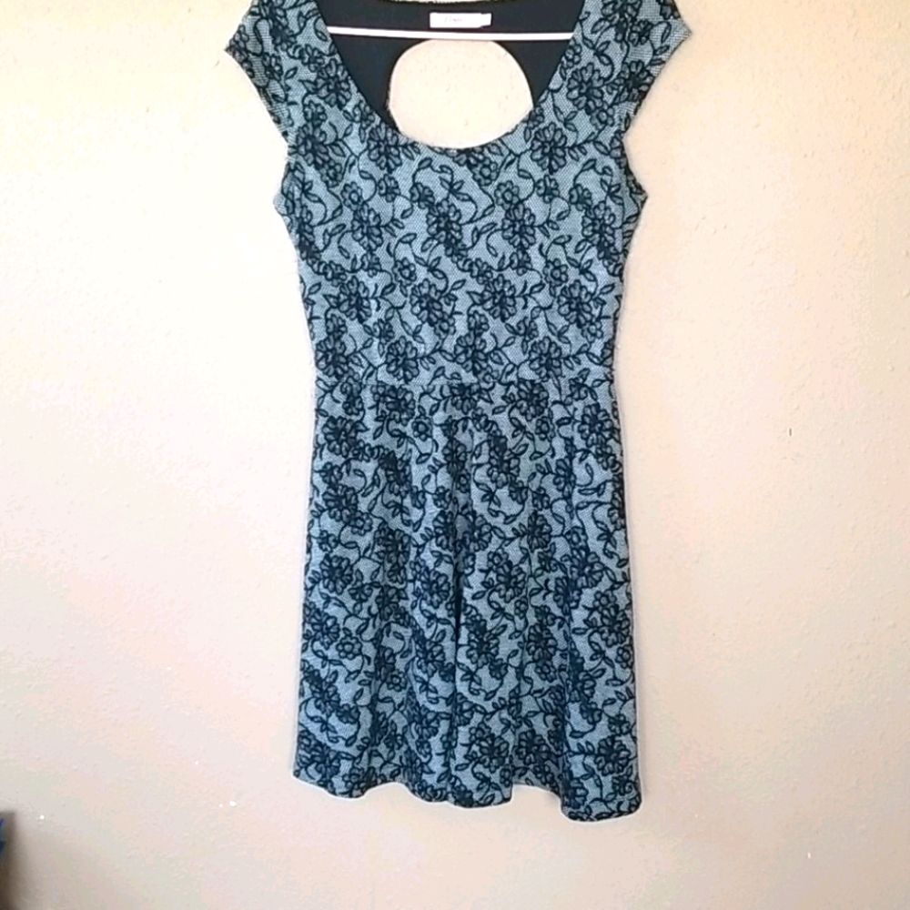 Grey and black candies dress. Midi length